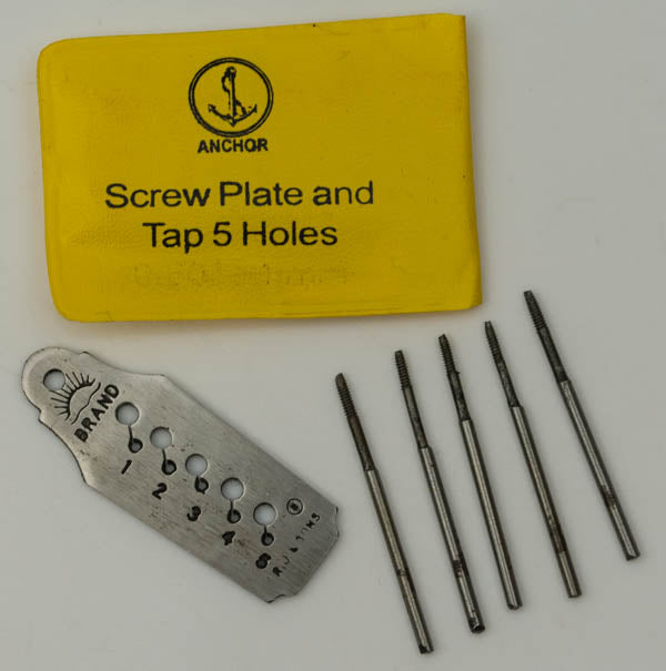 Screw Tap Die Plate with 5 Taps & Dies Micro Mini Set Watchmakers Jewellers tool